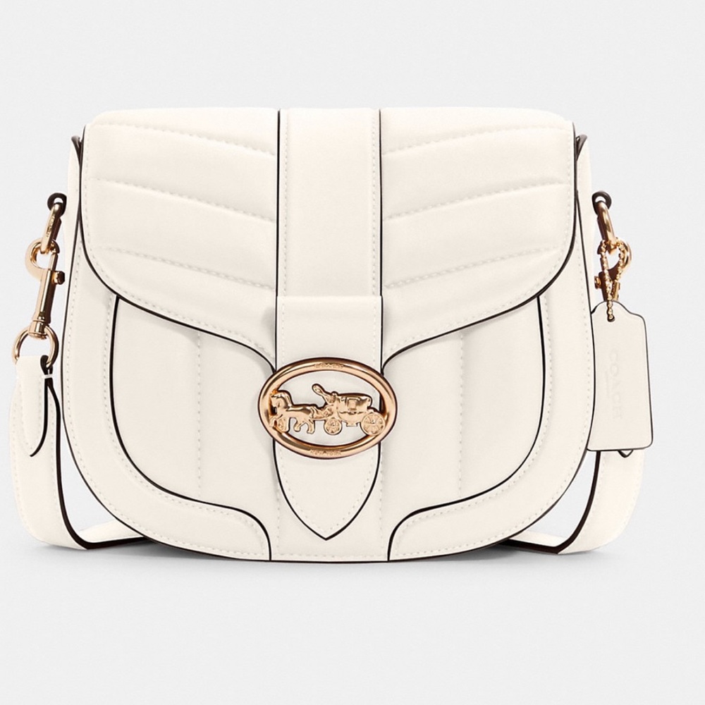 NWT Coach Chalk Quilted Georgie Saddle Bag